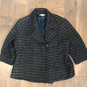 Coldwater Creek boucle’ 3/4 sleeve jacket blazer